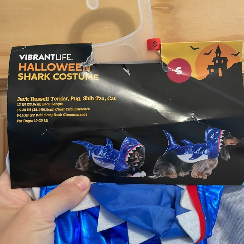 Killer SHARK Halloween Dog Cat Pet Costume - Size S Small Vibrant Life NEW